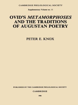 cover image of Ovid's Metamorphoses and the Traditions of Augustan Poetry